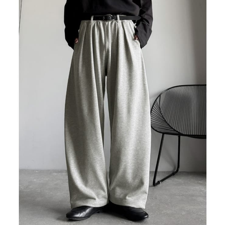 「まるでスラックス！」ベルトループ付き2タックカーブシルエットスウェットパンツ | Classical Elf Men | 詳細画像2 