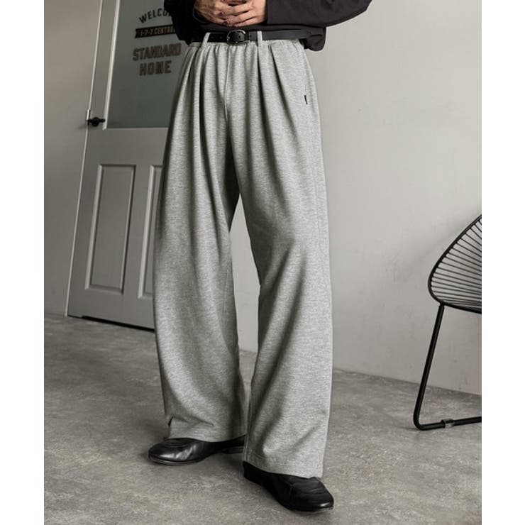 「まるでスラックス！」ベルトループ付き2タックカーブシルエットスウェットパンツ | Classical Elf Men | 詳細画像4 