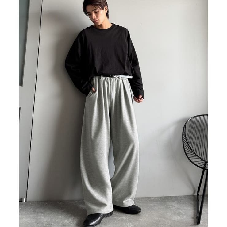 「まるでスラックス！」ベルトループ付き2タックカーブシルエットスウェットパンツ | Classical Elf Men | 詳細画像6 