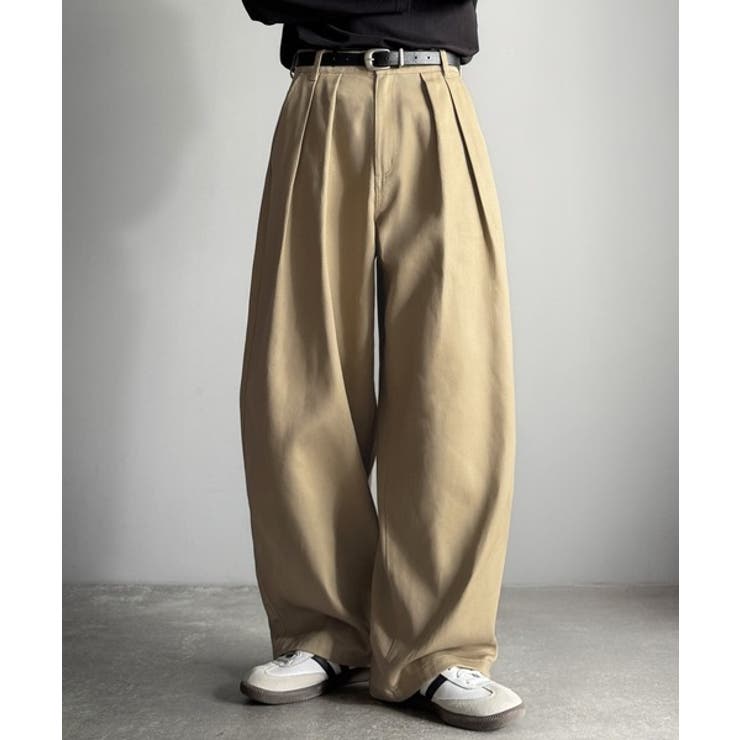 ベージュ | 「オールシーズン大活躍。」 綿100％インツータック仕様ワイドバルーンパンツ | Classical Elf Men