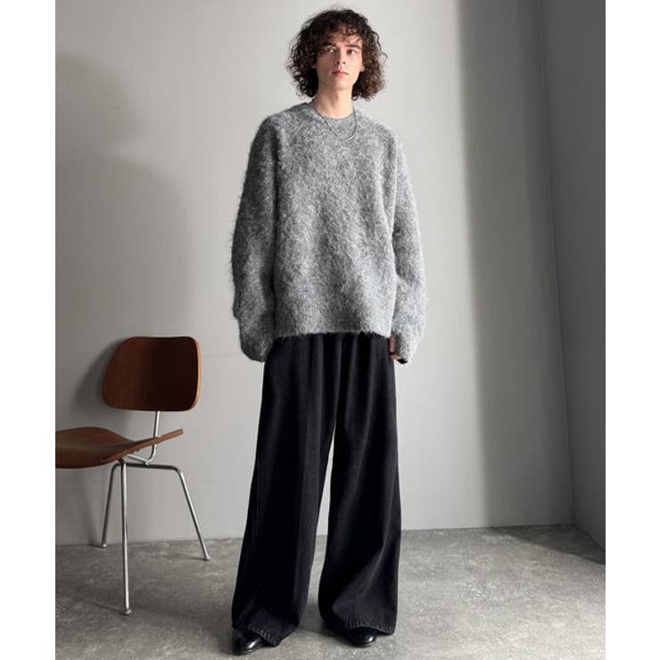 「深みのある1着。」ミックスシャギー素材クルーネックセーター Mixed | Classical Elf Men | 詳細画像6 