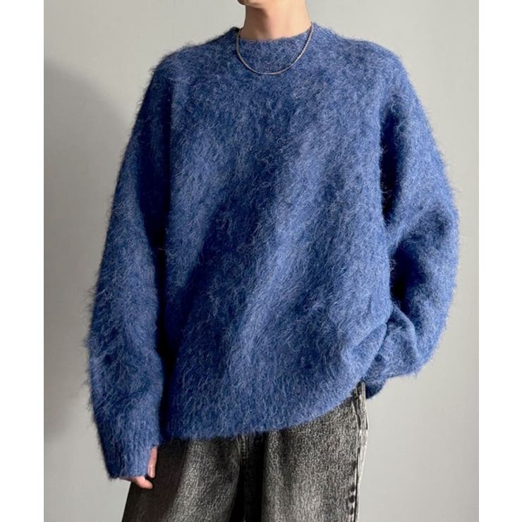 「深みのある1着。」ミックスシャギー素材クルーネックセーター Mixed | Classical Elf Men | 詳細画像7 