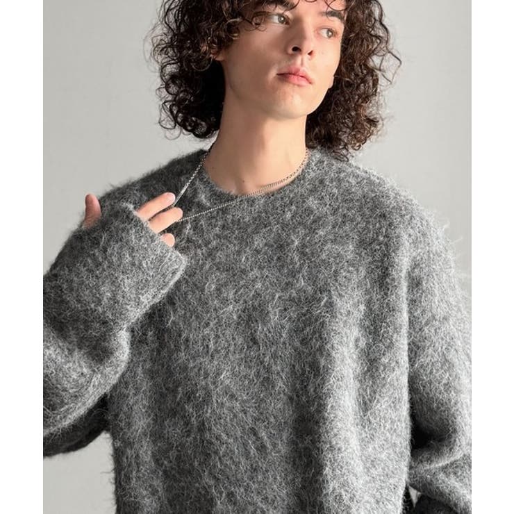 「深みのある1着。」ミックスシャギー素材クルーネックセーター Mixed | Classical Elf Men | 詳細画像2 