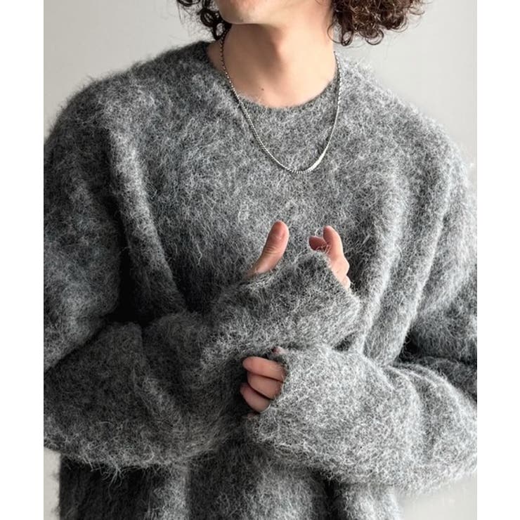 「深みのある1着。」ミックスシャギー素材クルーネックセーター Mixed | Classical Elf Men | 詳細画像4 