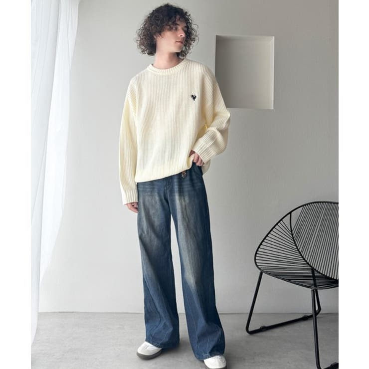「究極スタンダード」畔編みオーバーサイズクルーネックセーター Oversized | Classical Elf Men | 詳細画像7
