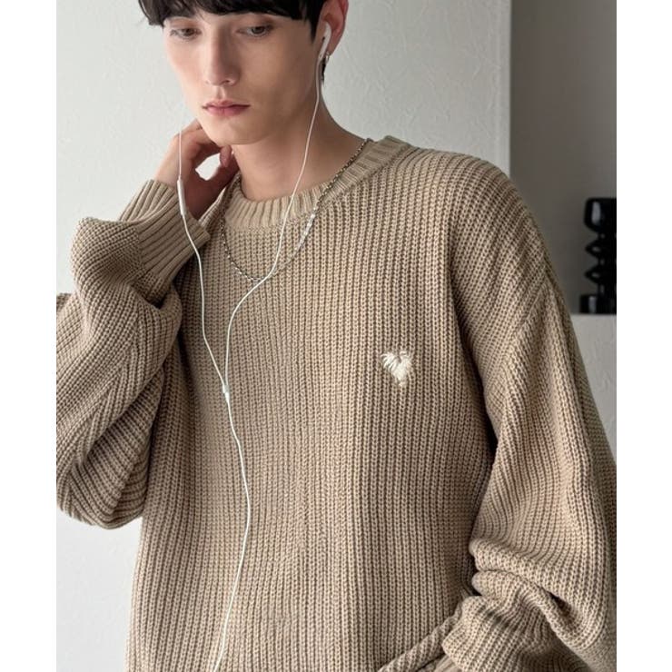 「究極スタンダード」畔編みオーバーサイズクルーネックセーター Oversized | Classical Elf Men | 詳細画像14
