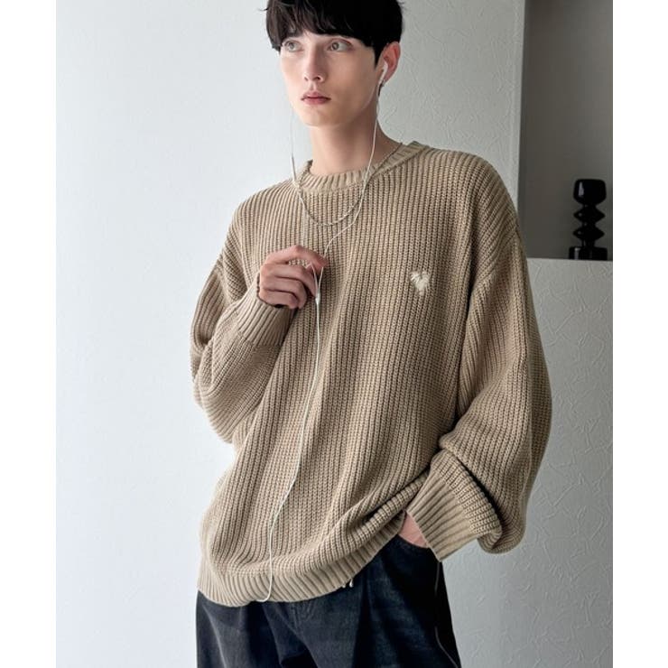 「究極スタンダード」畔編みオーバーサイズクルーネックセーター Oversized | Classical Elf Men | 詳細画像16
