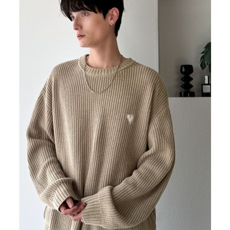「究極スタンダード」畔編みオーバーサイズクルーネックセーター Oversized | Classical Elf Men | 詳細画像19
