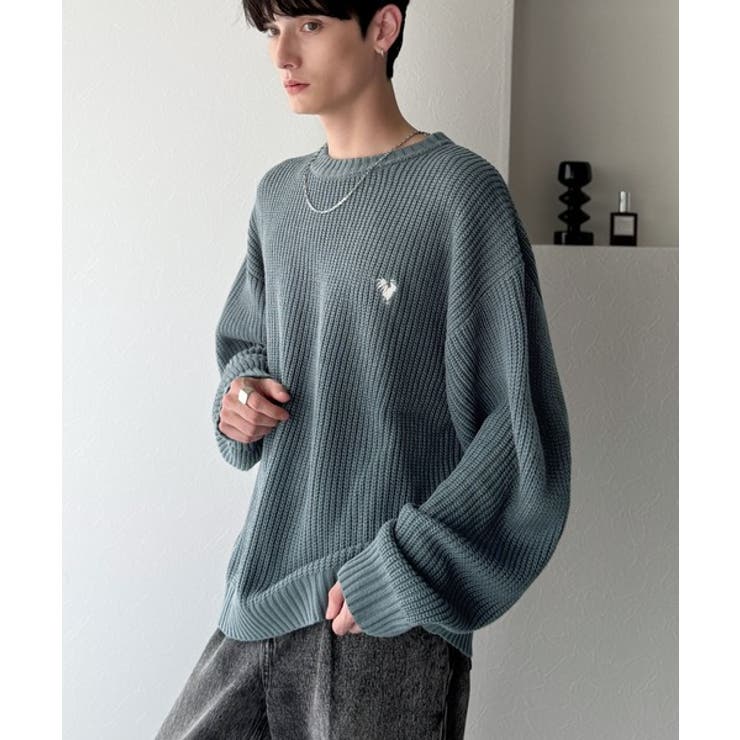 「究極スタンダード」畔編みオーバーサイズクルーネックセーター Oversized | Classical Elf Men | 詳細画像24