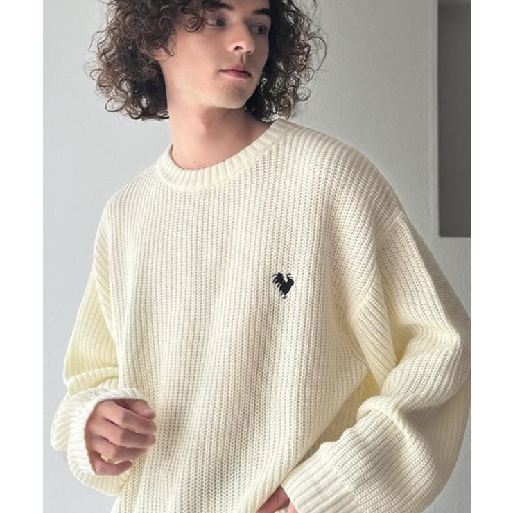 「究極スタンダード」畔編みオーバーサイズクルーネックセーター Oversized | Classical Elf Men | 詳細画像1
