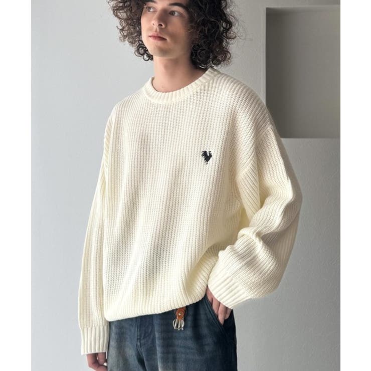 「究極スタンダード」畔編みオーバーサイズクルーネックセーター Oversized | Classical Elf Men | 詳細画像3