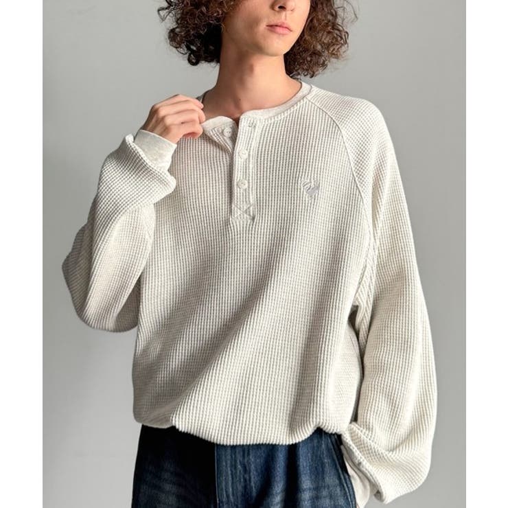 オートミール | 「ヘビーウェイト一択。」綿100％ワッフル素材ラグランビッグTシャツ | Classical Elf Men