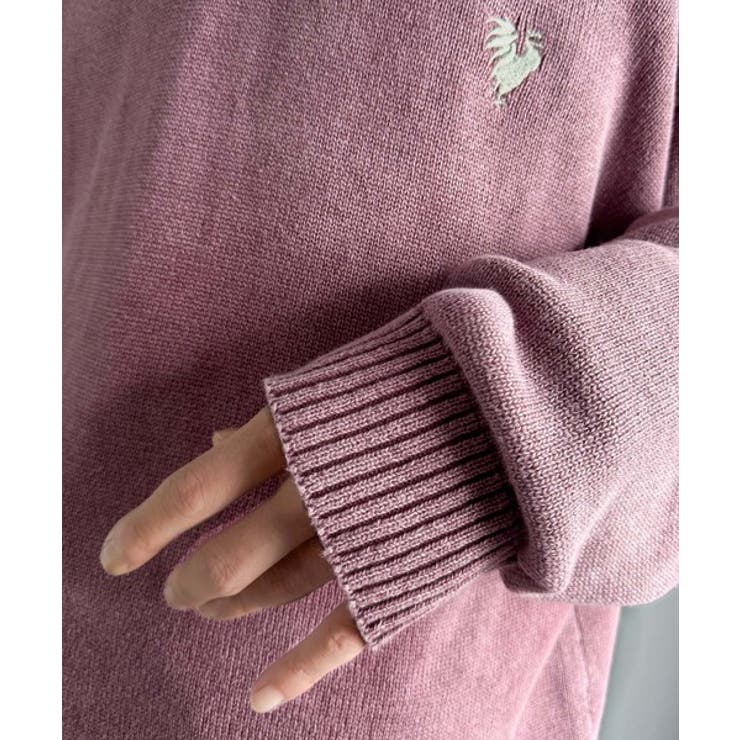 「自分ウケ最強。」綿100％刺繍入りピグメント加工Vネックセーター | Classical Elf Men | 詳細画像35 