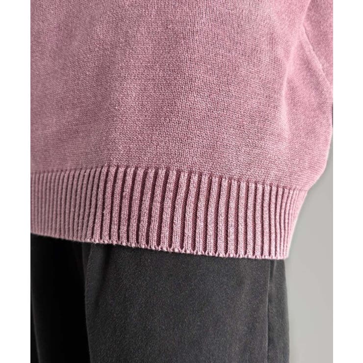 「自分ウケ最強。」綿100％刺繍入りピグメント加工Vネックセーター | Classical Elf Men | 詳細画像36 