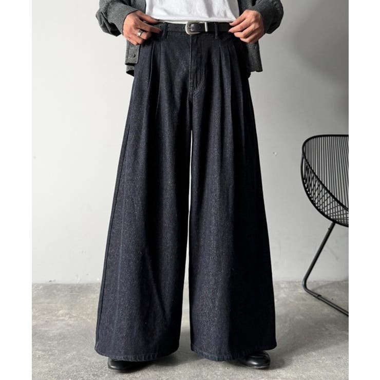 ワンウォッシュ | 「贅沢シルエット。」3タックワイドデニムスラックス Triple Tuck | Classical Elf Men