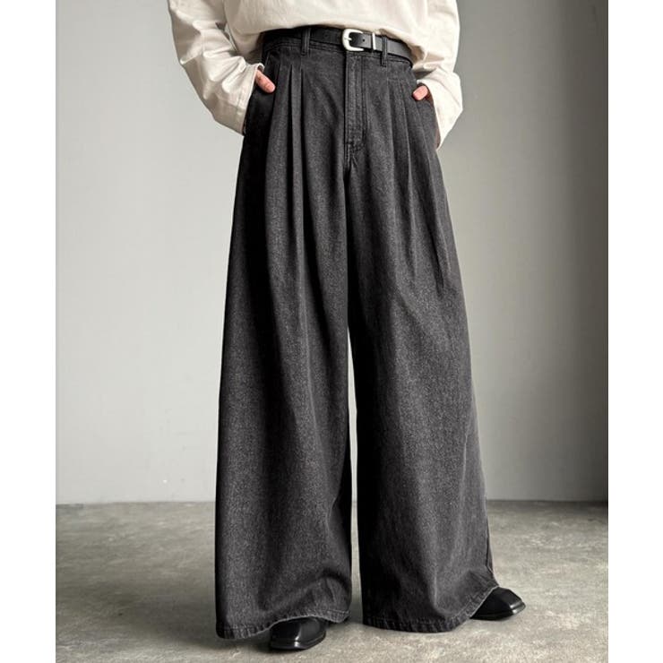 「贅沢シルエット。」3タックワイドデニムスラックス Triple Tuck | Classical Elf Men | 詳細画像1 