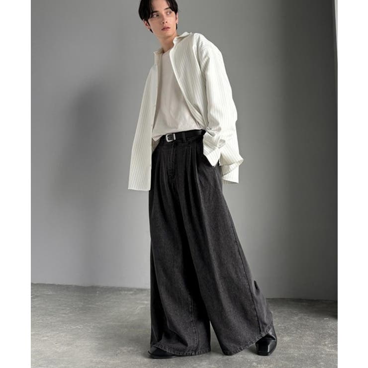 「贅沢シルエット。」3タックワイドデニムスラックス Triple Tuck | Classical Elf Men | 詳細画像4 