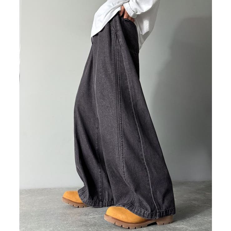 ブラック | 「二度見される。」サイドダブルカーブラインデニムパンツ Side Double | Classical Elf Men