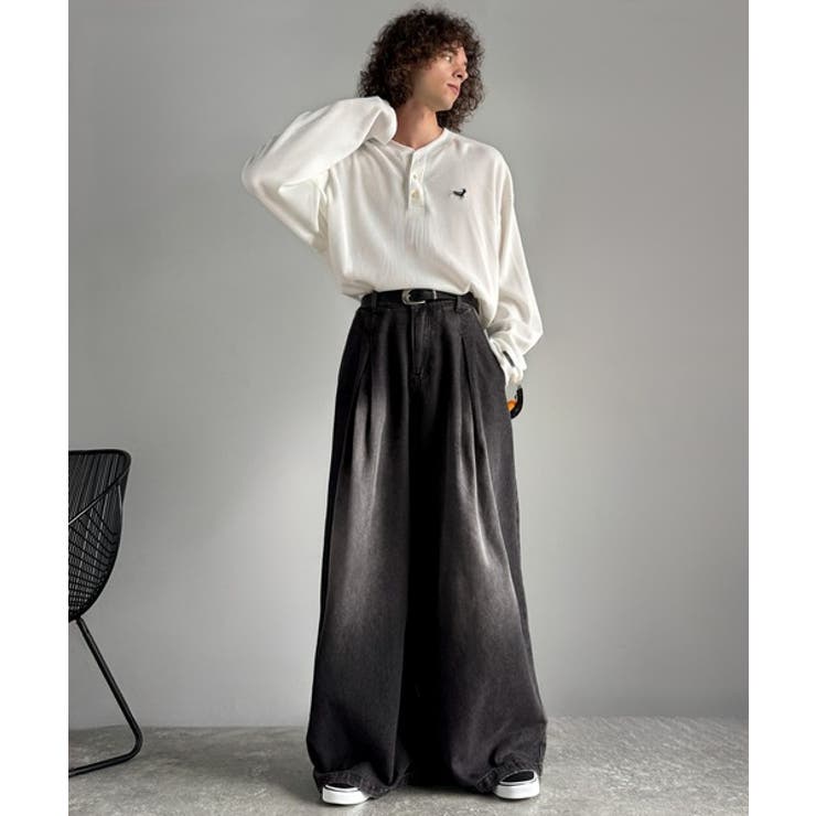 「Aライン即完成。」変形3タックスーパーワイドデニム Unique Three | Classical Elf Men | 詳細画像10 