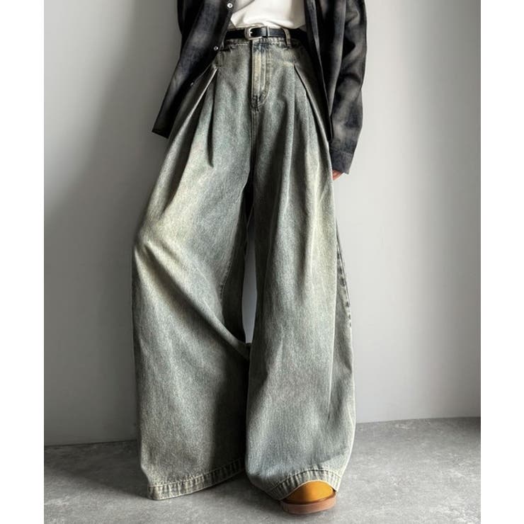 「Aライン即完成。」変形3タックスーパーワイドデニム Unique Three | Classical Elf Men | 詳細画像1 