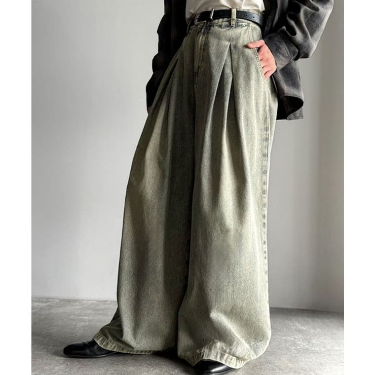 「Aライン即完成。」変形3タックスーパーワイドデニム Unique Three | Classical Elf Men | 詳細画像3 