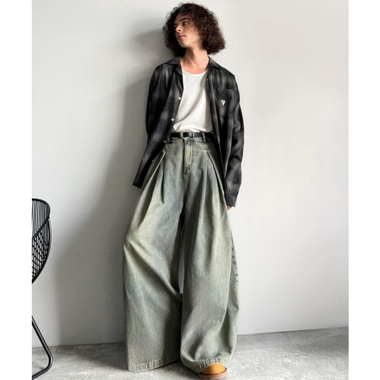 「Aライン即完成。」変形3タックスーパーワイドデニム Unique Three | Classical Elf Men | 詳細画像5 