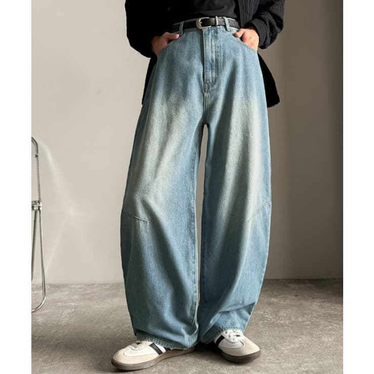 「シルエットで語る。」ブラスト加工カーブシルエットバレルレッグデニムパンツ | Classical Elf Men | 詳細画像7 