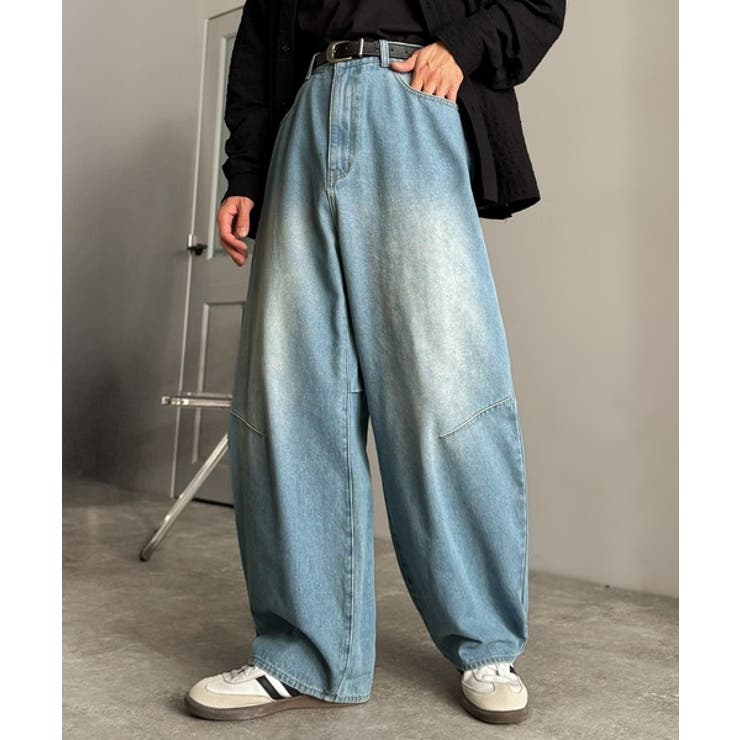 「シルエットで語る。」ブラスト加工カーブシルエットバレルレッグデニムパンツ | Classical Elf Men | 詳細画像8 