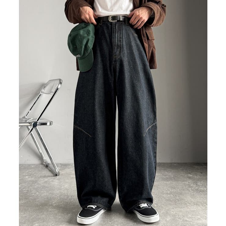 「シルエットで語る。」ブラスト加工カーブシルエットバレルレッグデニムパンツ | Classical Elf Men | 詳細画像15 