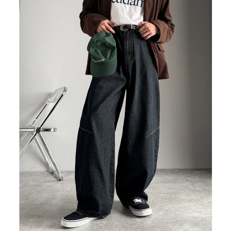 「シルエットで語る。」ブラスト加工カーブシルエットバレルレッグデニムパンツ | Classical Elf Men | 詳細画像16 