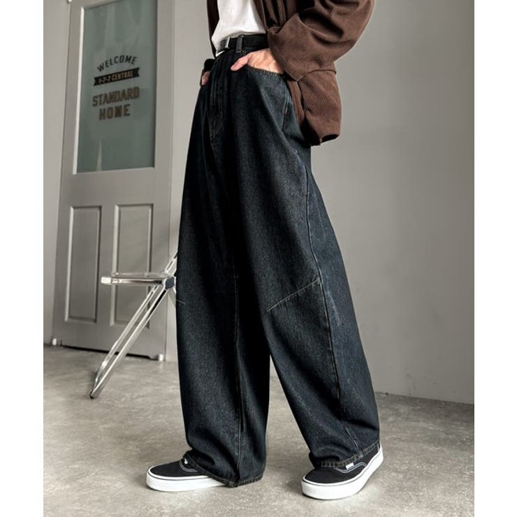 「シルエットで語る。」ブラスト加工カーブシルエットバレルレッグデニムパンツ | Classical Elf Men | 詳細画像17 