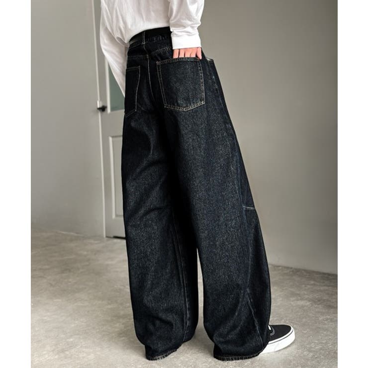 「シルエットで語る。」ブラスト加工カーブシルエットバレルレッグデニムパンツ | Classical Elf Men | 詳細画像18 