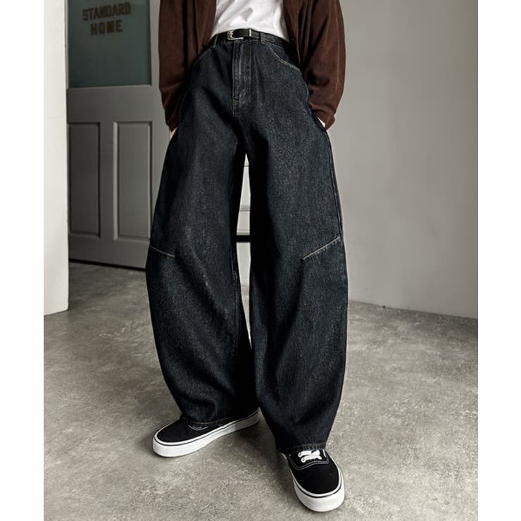 「シルエットで語る。」ブラスト加工カーブシルエットバレルレッグデニムパンツ | Classical Elf Men | 詳細画像20 