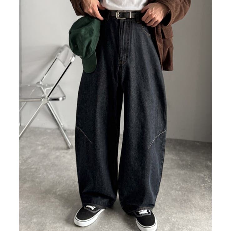 「シルエットで語る。」ブラスト加工カーブシルエットバレルレッグデニムパンツ | Classical Elf Men | 詳細画像21 