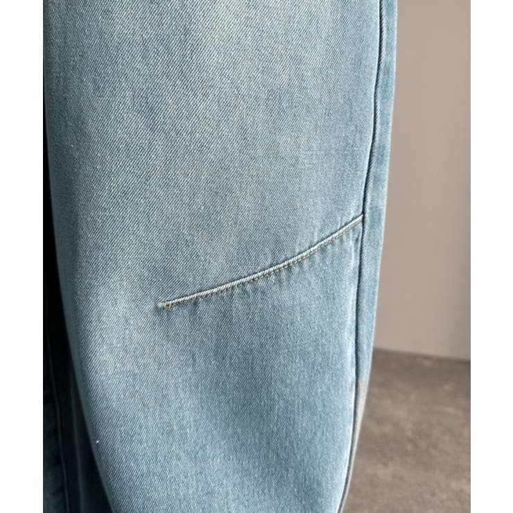 「シルエットで語る。」ブラスト加工カーブシルエットバレルレッグデニムパンツ | Classical Elf Men | 詳細画像24 