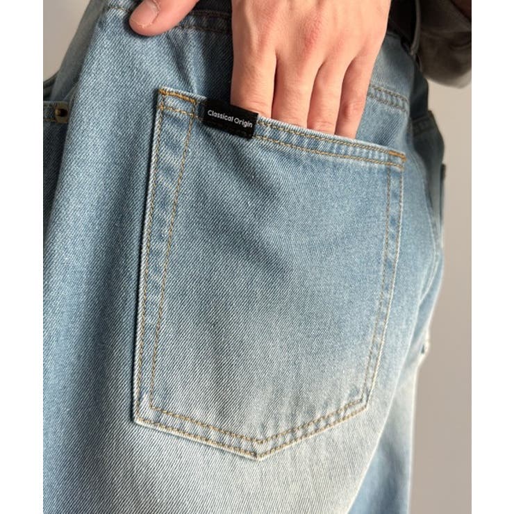 「シルエットで語る。」ブラスト加工カーブシルエットバレルレッグデニムパンツ | Classical Elf Men | 詳細画像25 