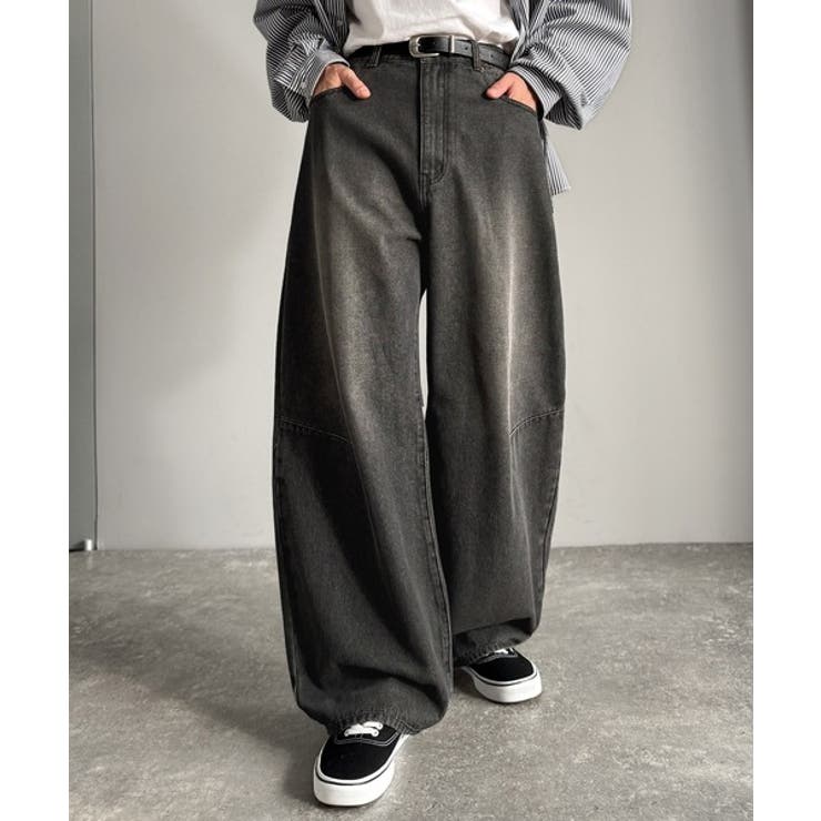 「シルエットで語る。」ブラスト加工カーブシルエットバレルレッグデニムパンツ | Classical Elf Men | 詳細画像1 