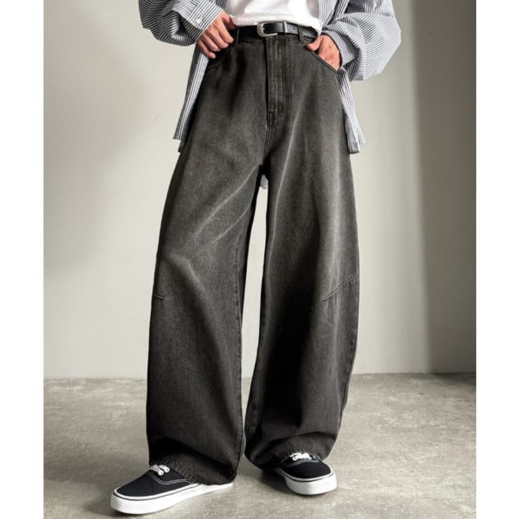 「シルエットで語る。」ブラスト加工カーブシルエットバレルレッグデニムパンツ | Classical Elf Men | 詳細画像2 