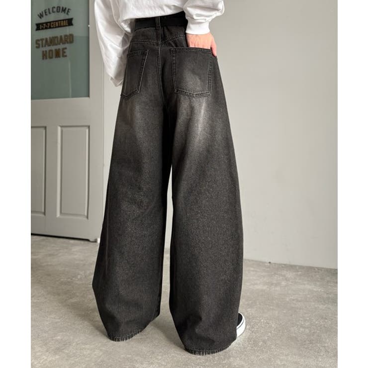 「シルエットで語る。」ブラスト加工カーブシルエットバレルレッグデニムパンツ | Classical Elf Men | 詳細画像4 