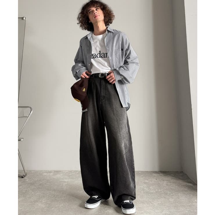 「シルエットで語る。」ブラスト加工カーブシルエットバレルレッグデニムパンツ | Classical Elf Men | 詳細画像5 