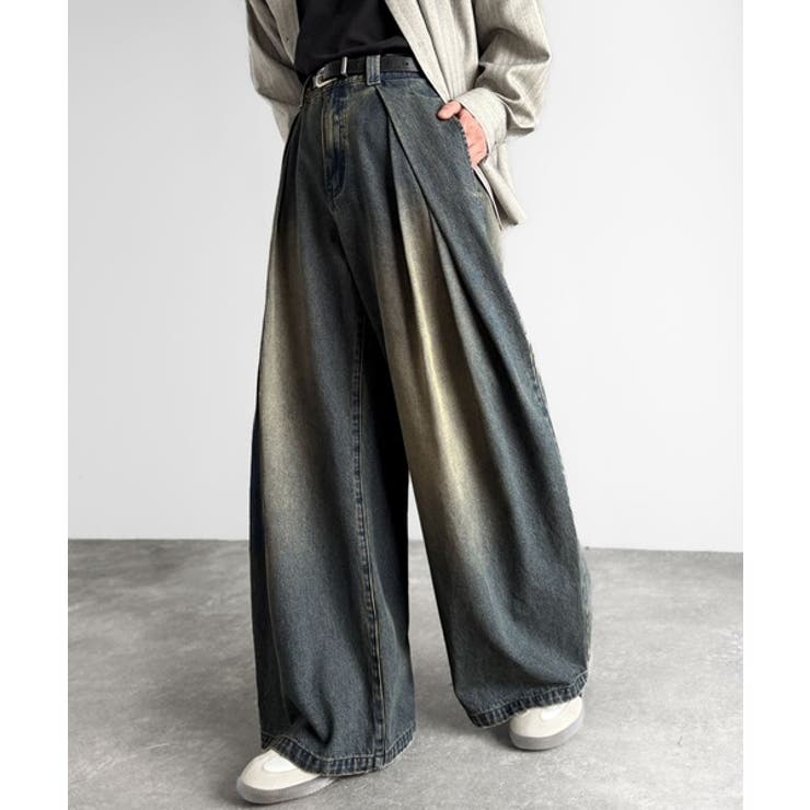 ヴィンテージ加工3タックワイドバルーンデニムパンツ Vintage Washed | Classical Elf Men | 詳細画像8 