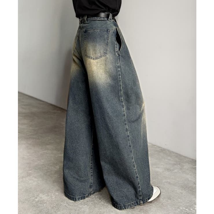 ヴィンテージ加工3タックワイドバルーンデニムパンツ Vintage Washed | Classical Elf Men | 詳細画像10 