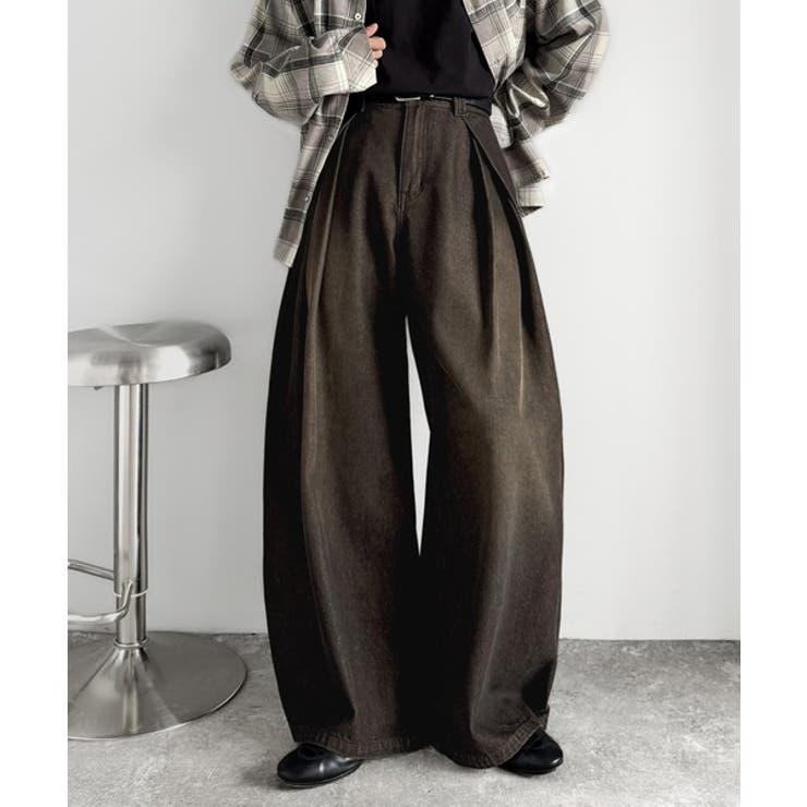 ヴィンテージ加工3タックワイドバルーンデニムパンツ Vintage Washed | Classical Elf Men | 詳細画像1 