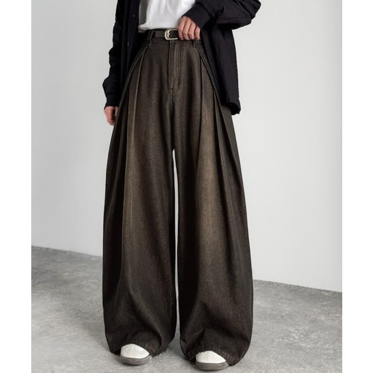 ヴィンテージ加工3タックワイドバルーンデニムパンツ Vintage Washed | Classical Elf Men | 詳細画像2 