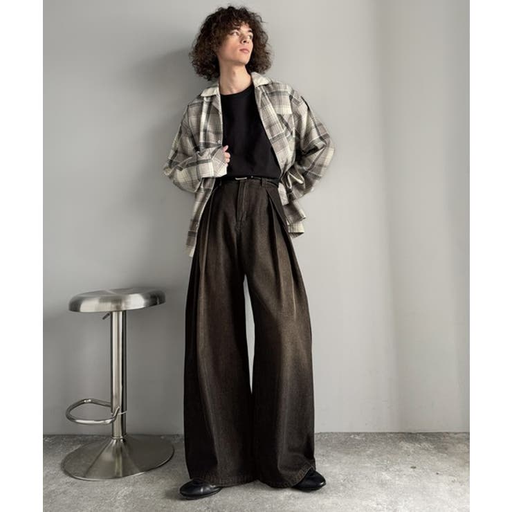 ヴィンテージ加工3タックワイドバルーンデニムパンツ Vintage Washed | Classical Elf Men | 詳細画像5 