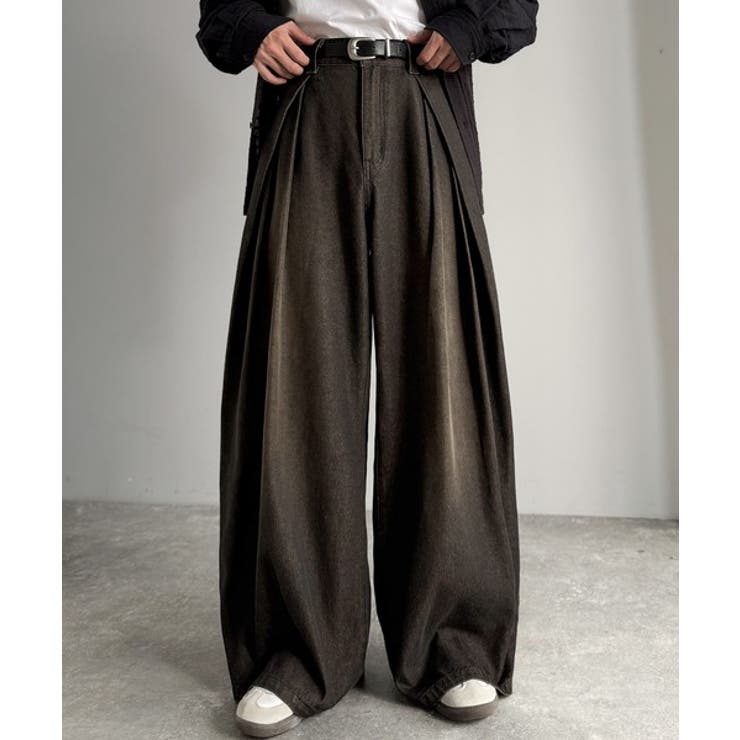 ヴィンテージ加工3タックワイドバルーンデニムパンツ Vintage Washed | Classical Elf Men | 詳細画像6 