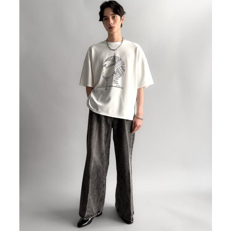 「視線を独り占め。」フェイスグラフィックオーバーサイズTシャツ Face | Classical Elf Men | 詳細画像9 