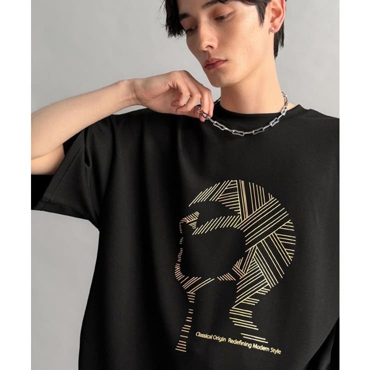 「視線を独り占め。」フェイスグラフィックオーバーサイズTシャツ Face | Classical Elf Men | 詳細画像11 