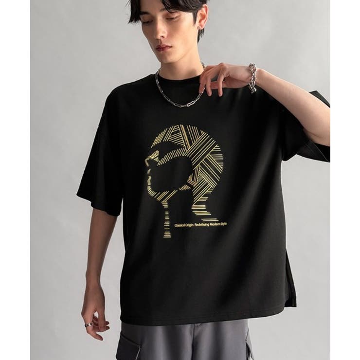 「視線を独り占め。」フェイスグラフィックオーバーサイズTシャツ Face | Classical Elf Men | 詳細画像12 