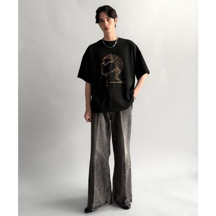 「視線を独り占め。」フェイスグラフィックオーバーサイズTシャツ Face | Classical Elf Men | 詳細画像13 